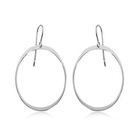 Sterling Silver Oval Drop Earrings