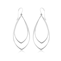 Sterling Silver Double Teardrop Drop Earrings