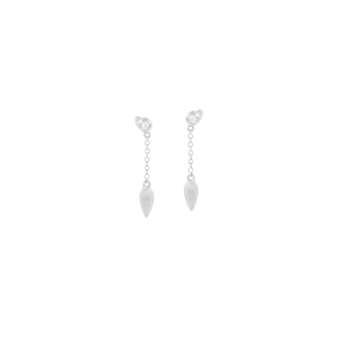 Sterling Silver Huma Tear Drop Diamond Earrings