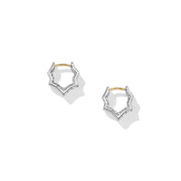 Zig Zag Stax™ Huggie Hoop Earrings in Sterling Silver with Diamonds, 13mm
