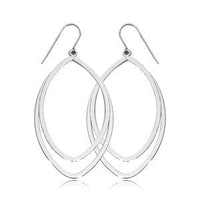 Sterling Silver Double Oval Drop Earrings