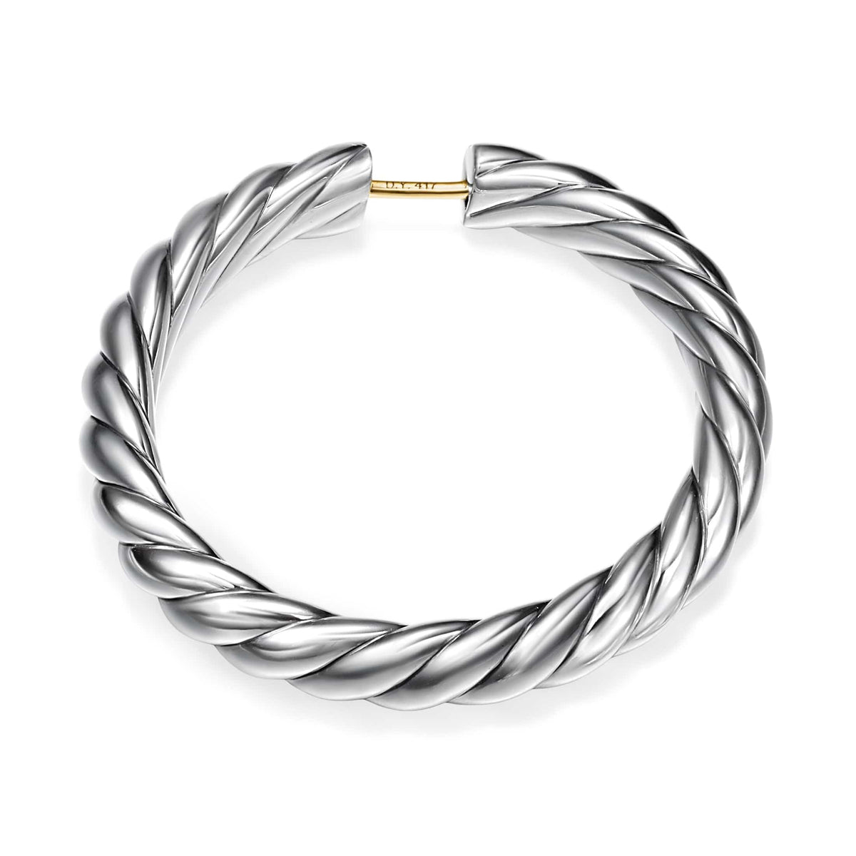Sculpted Cable Hoop Earrings Sterling Silver, 38mm