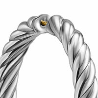 Sculpted Cable Hoop Earrings Sterling Silver, 38mm