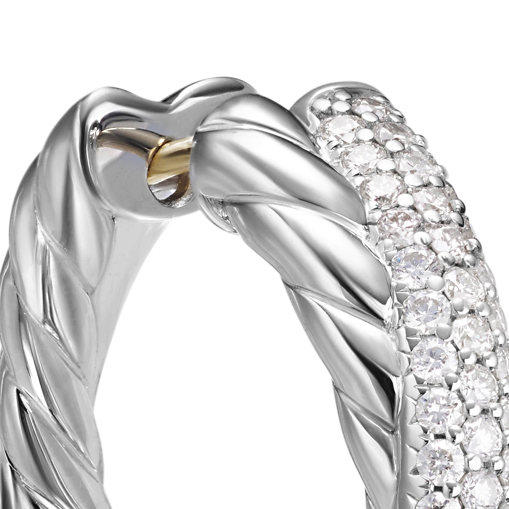 Sculpted Cable Hoop Earrings Sterling Silver, 38mm