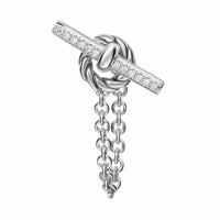 DY Mercer® Petite Toggle Chain Stud Earrings Sterling Silver with Diamonds, 38.2mm