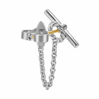 DY Mercer® Petite Toggle Chain Stud Earrings Sterling Silver with Diamonds, 38.2mm
