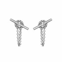 DY Mercer® Petite Toggle Chain Stud Earrings Sterling Silver, 38.2mm