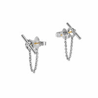 DY Mercer® Petite Toggle Chain Stud Earrings Sterling Silver, 38.2mm