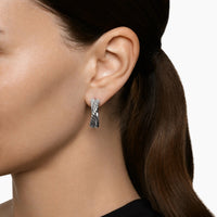 Crossover Hoop Earrings Sterling Silver, 22.3mm