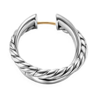 Crossover Hoop Earrings Sterling Silver, 22.3mm