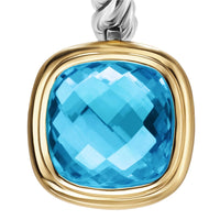 Albion® Drop Earrings Sterling Silver with 18K Yellow Gold and Blue Topaz, 10mm