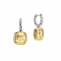 Albion® Drop Earrings Sterling Silver with 18K Yellow Gold and Champagne Citrine, 10mm