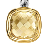 Albion® Drop Earrings Sterling Silver with 18K Yellow Gold and Champagne Citrine, 10mm