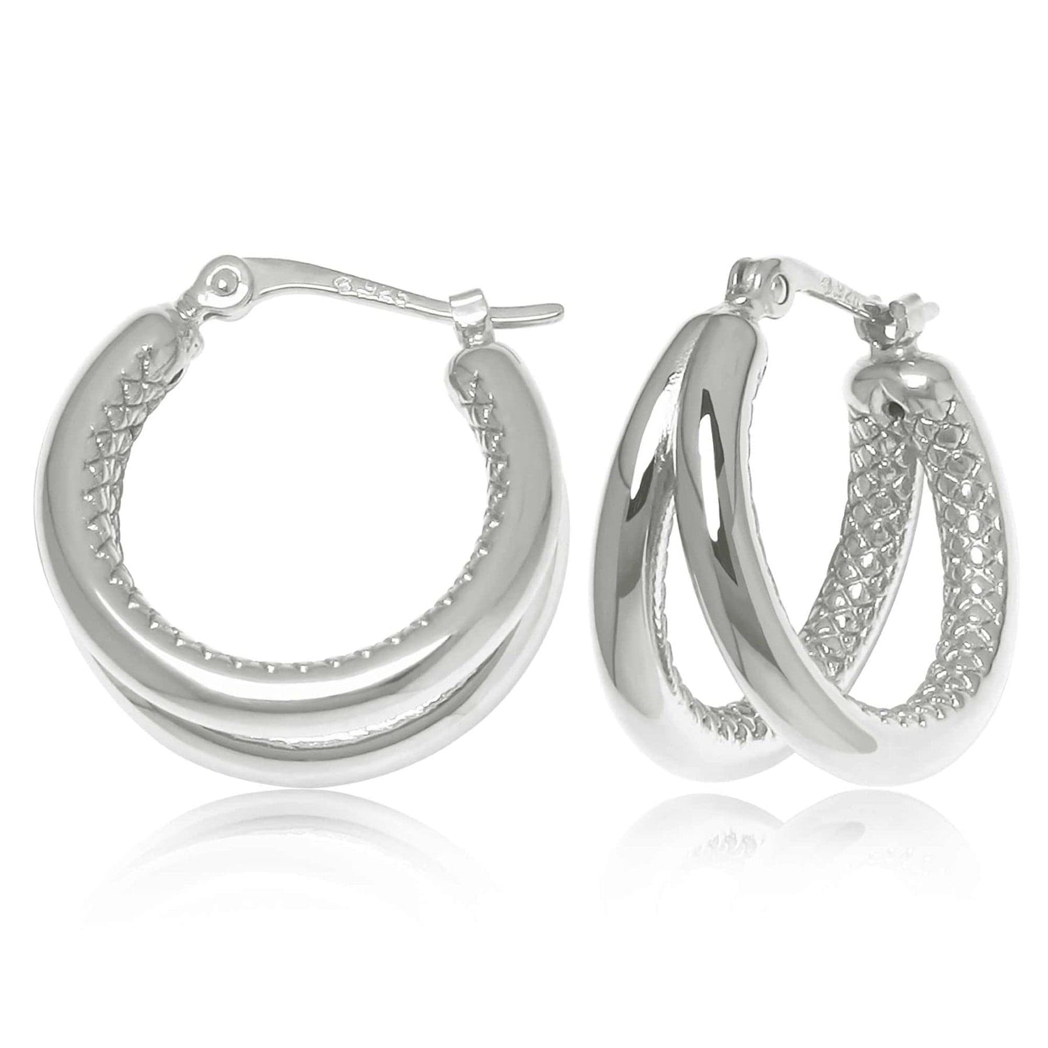 Sterling Silver Small Double Tube Hoop Earrings – Long's