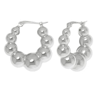 Sterling Silver Tapered Ball Hoop Earrings