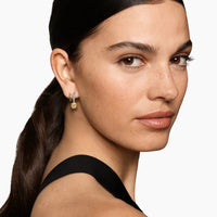 DY Mercer® Color Two Row Drop Earrings Sterling Silver with 18K Yellow Gold and Champagne Citrine, 19.5mm