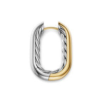 DY Madison® Smooth Hoop Earrings Sterling Silver with 14K Yellow Gold, 24.3mm