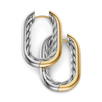 DY Madison® Smooth Hoop Earrings Sterling Silver with 14K Yellow Gold, 24.3mm