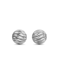 Sculpted Cable Stud Earrings Sterling Silver, 9mm