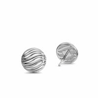Sculpted Cable Stud Earrings Sterling Silver, 9mm