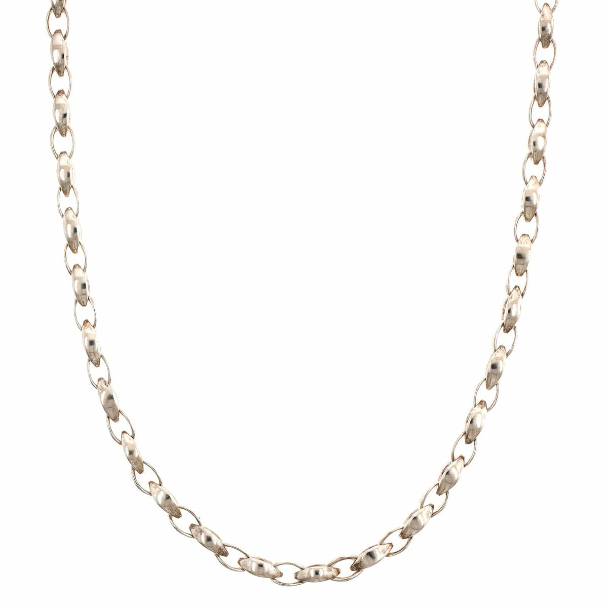 Sterling Silver Tapered Rolo Chain Necklace
