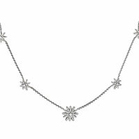 Starburst Station Chain Necklace with Diamonds