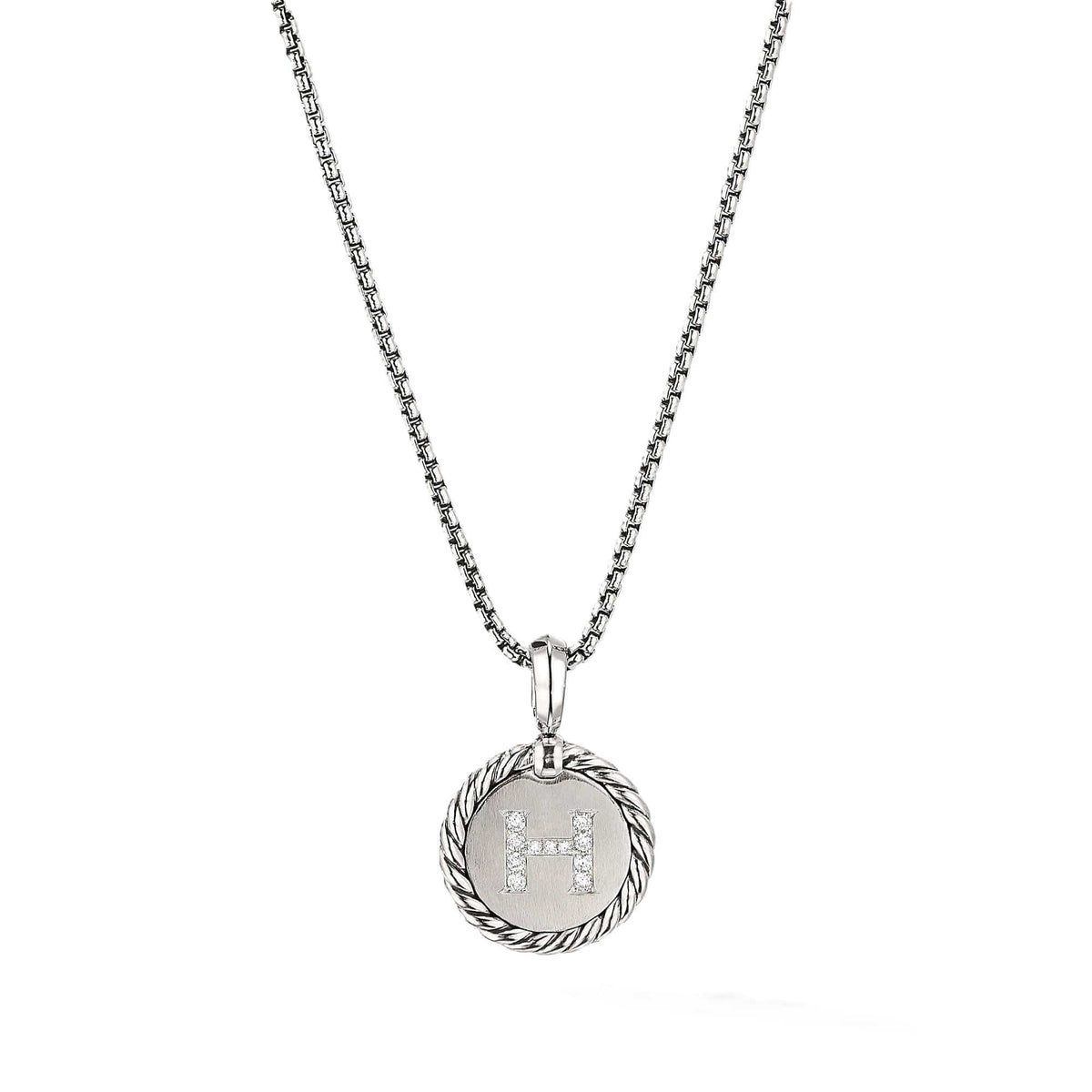Initial Charm Necklace with Diamonds
