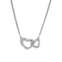 Cable Collectibles® Double Heart Necklace with Diamonds