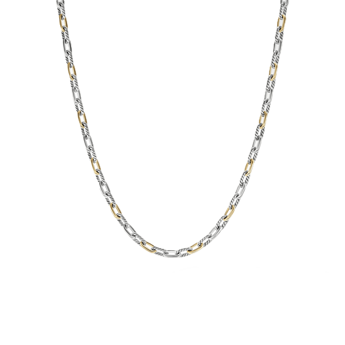 DY Madison® Chain Necklace in Sterling Silver with 18K Yellow Gold