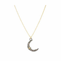 Armenta Sterling Silver & 18K Yellow Gold Crescent Moon Diamond Necklace