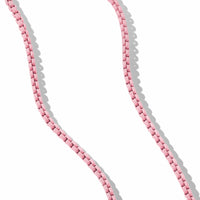 DY Bel Aire Box Chain Necklace in Blush with 14K Yellow Gold Accent