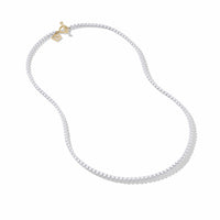 DY Bel Aire Box Chain Necklace in White with 14K Yellow Gold Accent