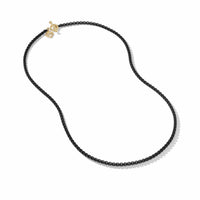 DY Bel Aire Box Chain Necklace in Black with 14K Yellow Gold Accent
