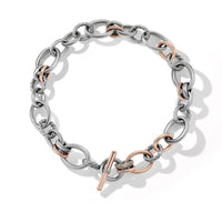 DY Mercer™ Melange Necklace in Sterling Silver with 18K Rose Gold and Pavé Diamonds