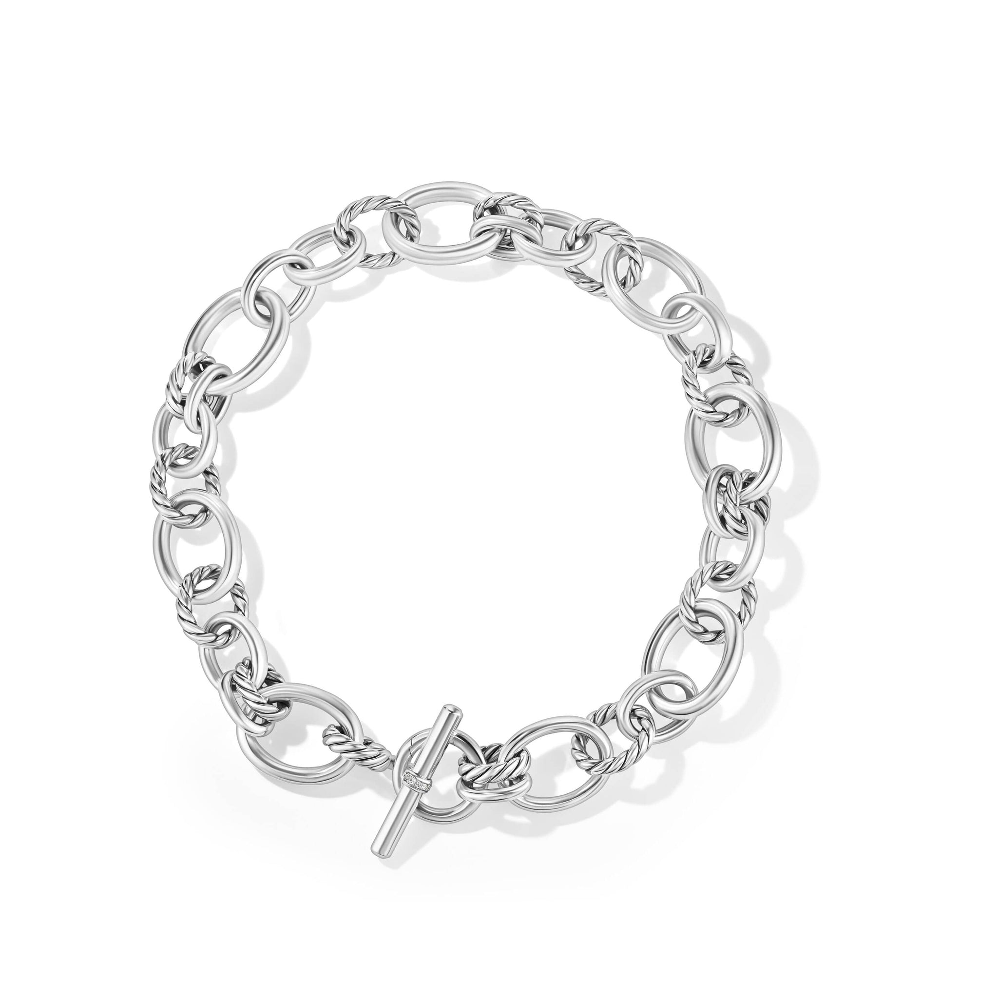 DY Mercer™ Necklace in Sterling Silver with Pavé Diamonds
