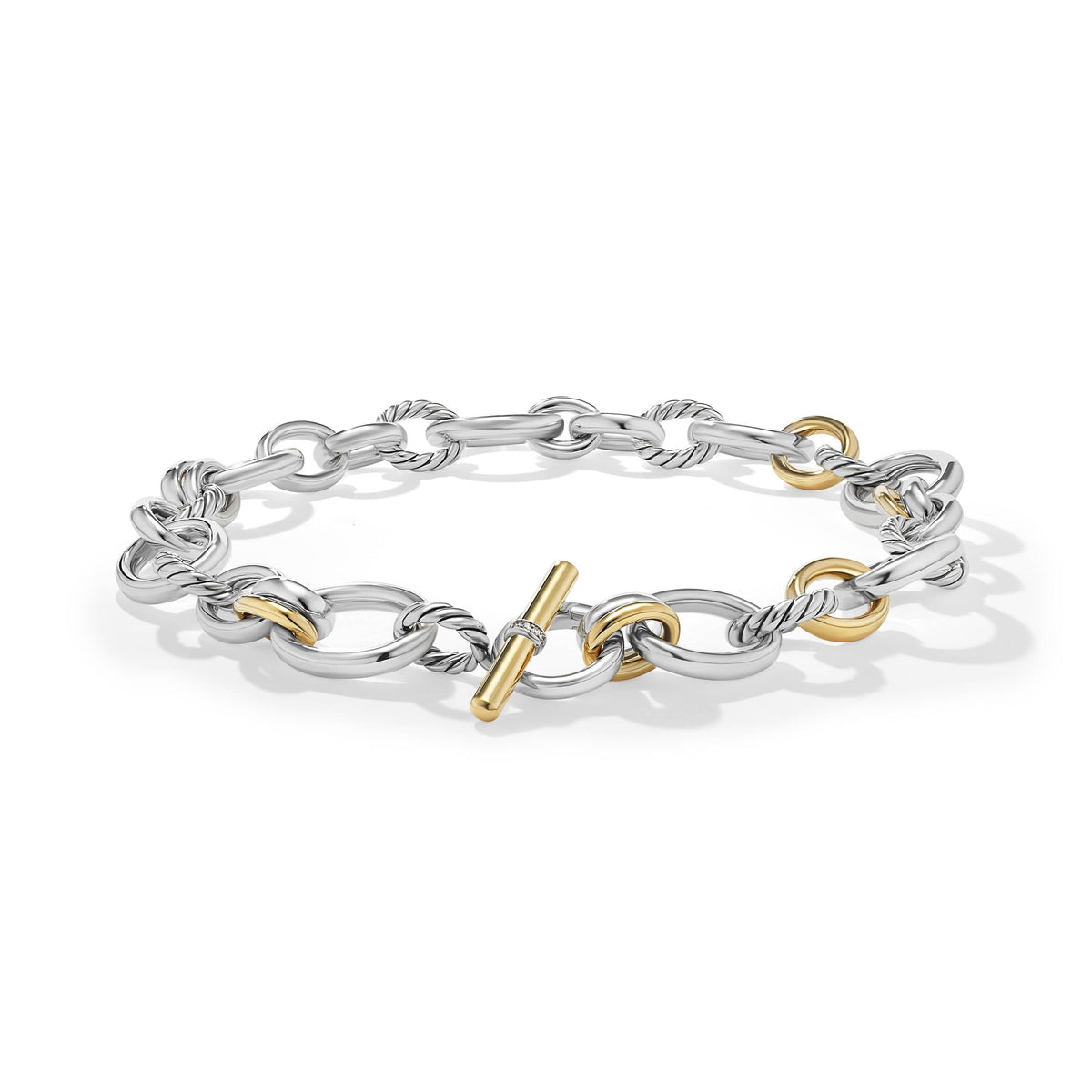 DY Mercer™ Necklace in Sterling Silver with 18K Yellow Gold and Pavé Diamonds