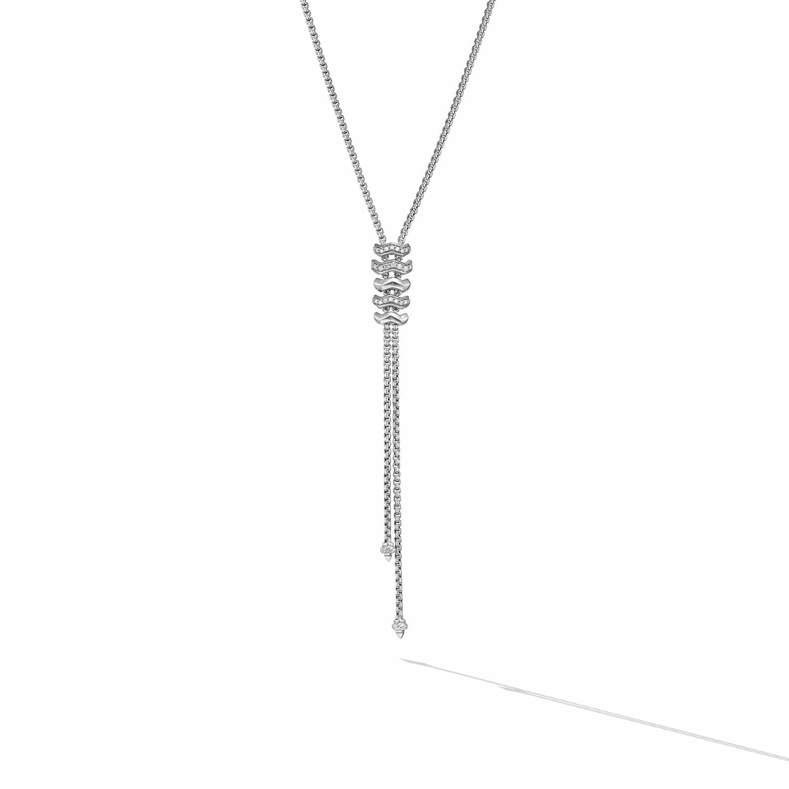 Zig Zag Stax™ Y Necklace in Sterling Silver with Diamonds