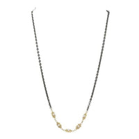 Armenta 18K Yellow Gold and Sterling Silver Pearl and Champagne Diamond Station Necklace