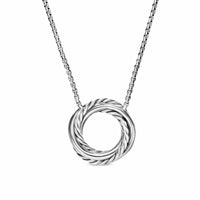 Crossover Pendant Necklace Sterling Silver with 18K Yellow Gold and Diamonds, 14.5mm