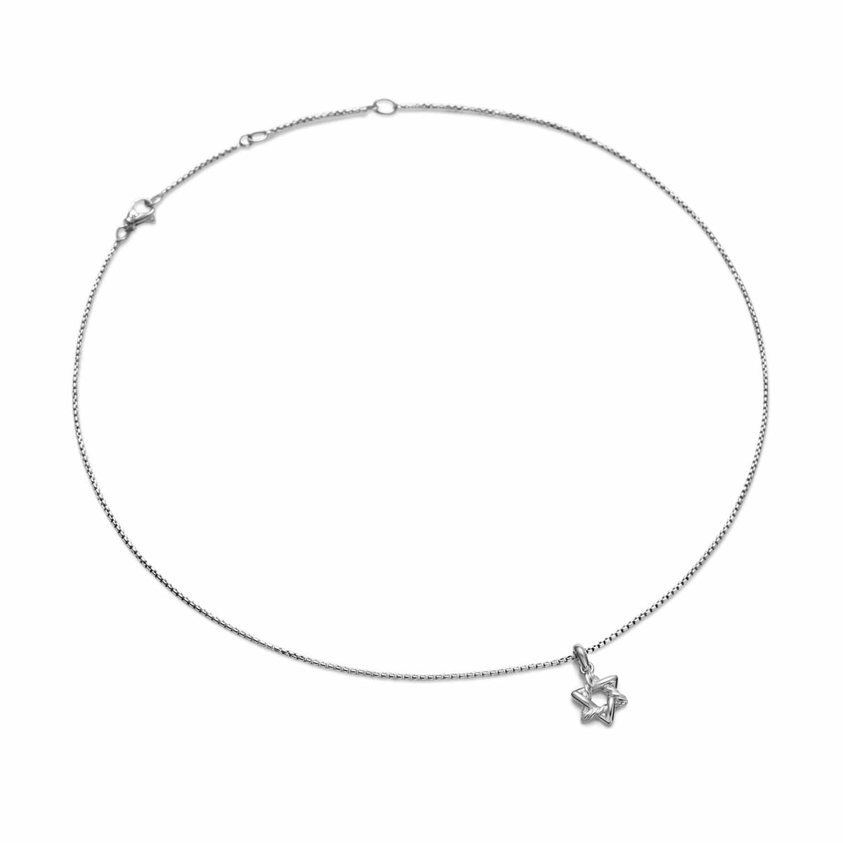 Star of David Pendant Necklace Sterling Silver, 12.3mm