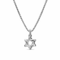 Star of David Pendant Necklace Sterling Silver, 12.3mm