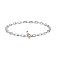 DY Madison® Toggle Chain Necklace Sterling Silver with 18K Yellow Gold, 8.5mm