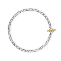 DY Madison® Toggle Chain Necklace Sterling Silver with 18K Yellow Gold, 8.5mm