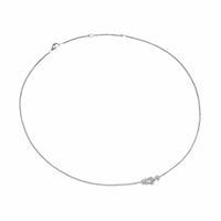 Petite Buckle Necklace Sterling Silver with Diamonds, 16.2mm