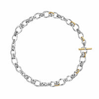 DY Mercer® Chain Necklace Sterling Silver with 18K Yellow Gold and Diamonds, 8mm