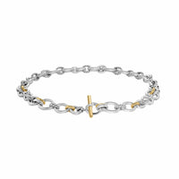 DY Mercer® Chain Necklace Sterling Silver with 18K Yellow Gold and Diamonds, 8mm