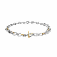DY Mercer® Chain Necklace Sterling Silver with 18K Yellow Gold and Diamonds, 8mm