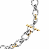 DY Mercer® Chain Necklace Sterling Silver with 18K Yellow Gold and Diamonds, 8mm