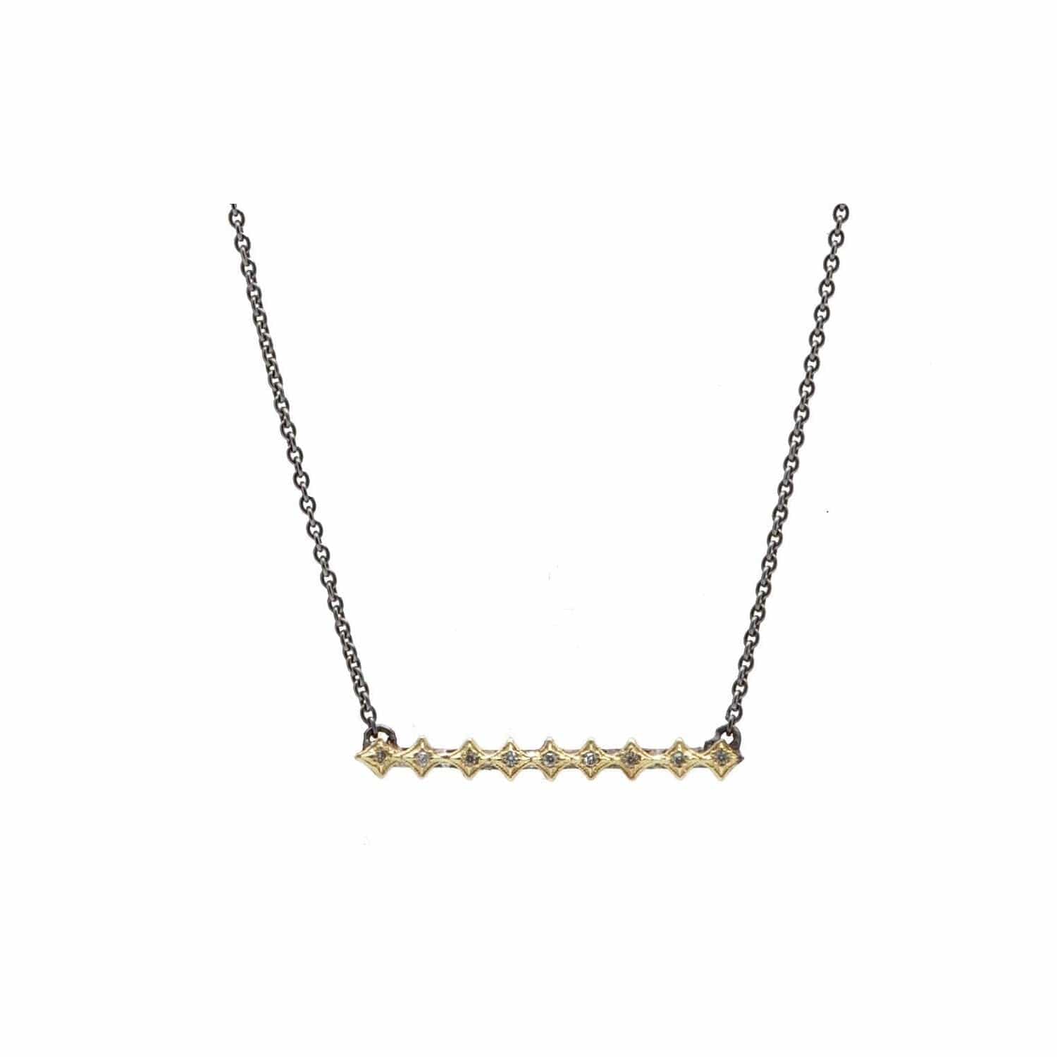 Armenta Sterling Silver & 18K Yellow Gold Crivelli Diamond Bar Necklace