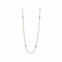 Armenta Sterling Silver & 18K Yellow Gold Pearl and Large Scroll Station Necklace